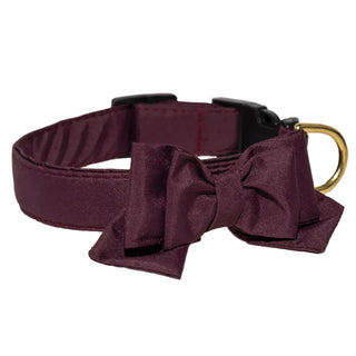 Jackie halsband vinrött med rosett