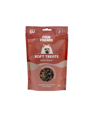 Hundinspiration FF Soft Treats Wild Boar, mjuka hundgodisar med vildsvin i praktisk återförslutningsbar påse