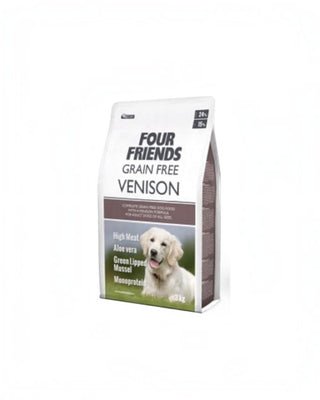 Hundinspiration Four Friends Venison spannmålsfritt hundfoder med hjortkött i 3 kg förpackning för vuxna hundar.