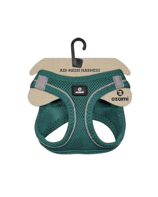 Hundinspiration Curli step-in hundsele i grön air-mesh med reflexdetaljer och smidig knäppning