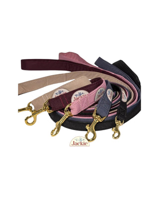Hundinspiration Jackie hundkoppel i dusty rose och andra färger med mässingshake i sportfibermaterial
