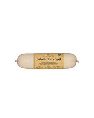 Hundinspiration Magnusson svensk kyckling våtfoder i korvform, 650g med naturliga ingredienser från svenska gårdar.