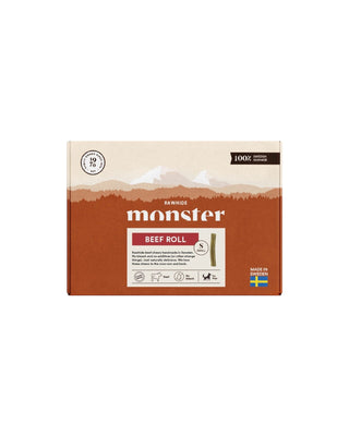 Hundinspiration Monster beef roll, naturliga tuggben av 100 % svensk nöthud i förpackning