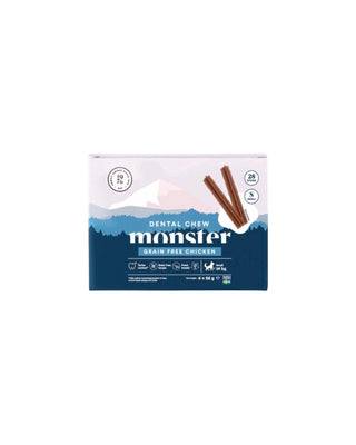 Hundinspiration Monster dentalsticks med kyckling för hundar, spannmålsfria tuggpinnar som motverkar tandsten och plack.