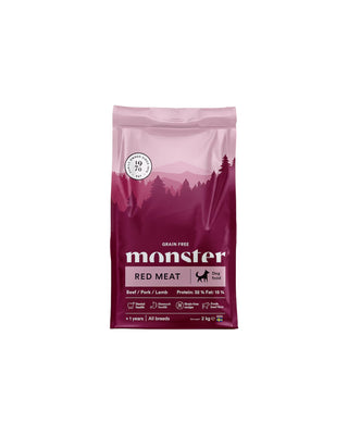 Hundinspiration Monster Dog Grain Free Red Meat torrfoder för vuxna hundar i 2 kg förpackning