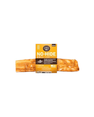 Hundinspiration No-Hide tuggben med jordnötssmör, ett hälsosamt och hudfritt alternativ för hundar.