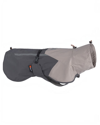 Hundinspiration Non-stop dogwear Fjord regnjacka i grått tekniskt 3-lagersmaterial med justerbara remmar.