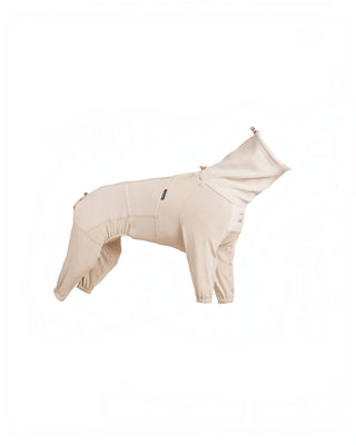Beige Non stop dogwear Trail Quest fleeceoverall för hund från Hundinspiration med justerbar passform och reflexer.