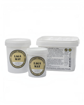 Hundinspiration Standardt Laga mat vitamin- och mineraltillskott i tre olika vita burkar för hund och katt.