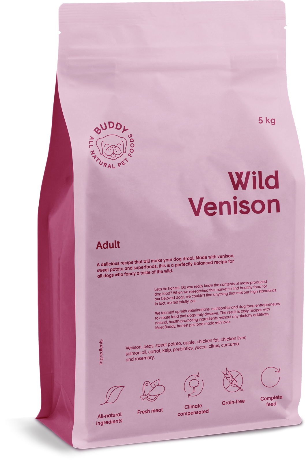 Buddy petfood - Wild venison 5kg ENDAST AVHÄMTNING!